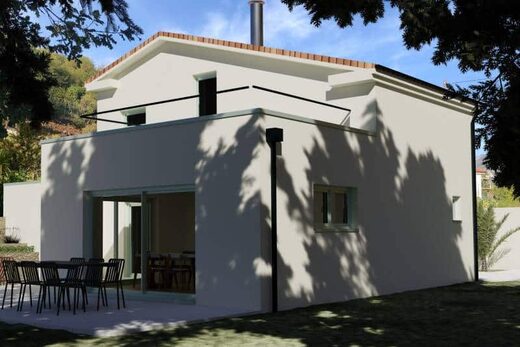 Dépôt d&#8217;un permis de construire pour l&#8217;extension et la rénovation d&#8217;une maison inviduelle en R+1 partiel avec toiture tuiles et toiture-terrasse à Roquebrune-Cap-Martin (RCM Alpes Maritimes 06)