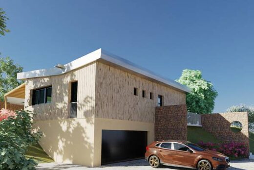 Réalisation d&#8217;une maison à ossature bois bioclimatique de 75 m² à Sospel Alpes Maritimes 06